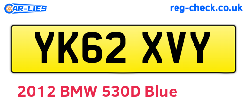 YK62XVY are the vehicle registration plates.