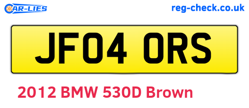 JF04ORS are the vehicle registration plates.