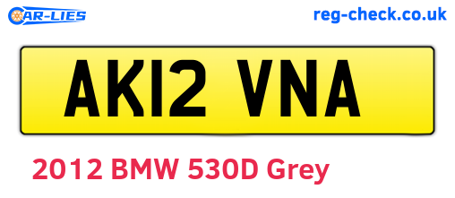AK12VNA are the vehicle registration plates.