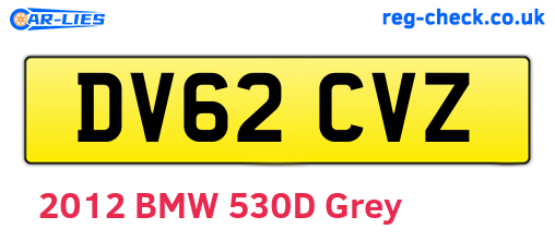 DV62CVZ are the vehicle registration plates.