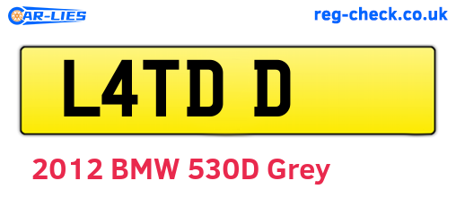 L4TDD are the vehicle registration plates.