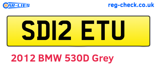 SD12ETU are the vehicle registration plates.