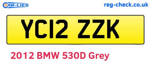 YC12ZZK are the vehicle registration plates.