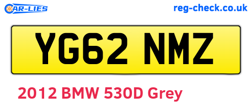 YG62NMZ are the vehicle registration plates.