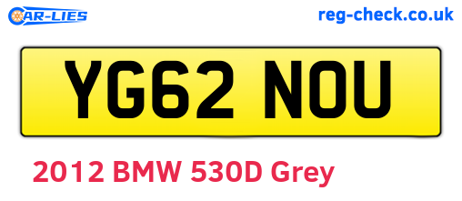 YG62NOU are the vehicle registration plates.