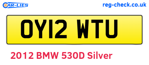 OY12WTU are the vehicle registration plates.