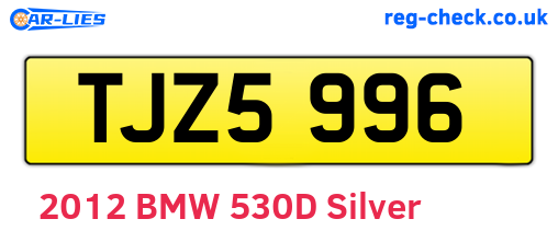 TJZ5996 are the vehicle registration plates.