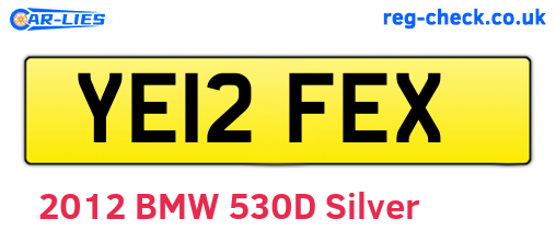YE12FEX are the vehicle registration plates.