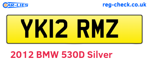 YK12RMZ are the vehicle registration plates.