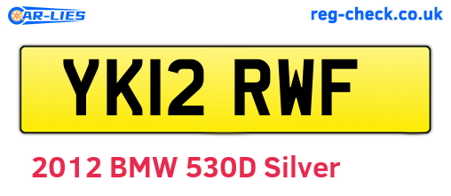 YK12RWF are the vehicle registration plates.