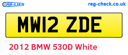 MW12ZDE are the vehicle registration plates.