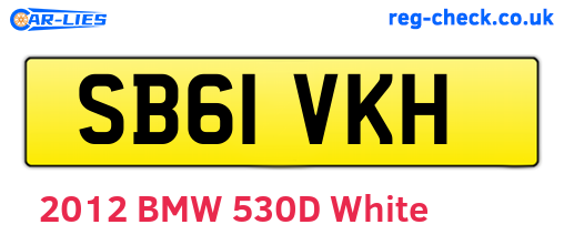 SB61VKH are the vehicle registration plates.