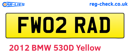 FW02RAD are the vehicle registration plates.