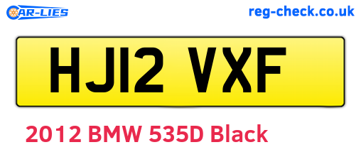 HJ12VXF are the vehicle registration plates.