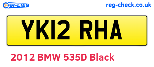 YK12RHA are the vehicle registration plates.