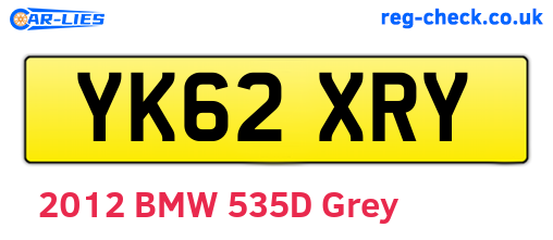 YK62XRY are the vehicle registration plates.