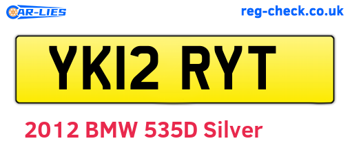 YK12RYT are the vehicle registration plates.