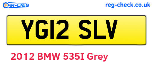 YG12SLV are the vehicle registration plates.