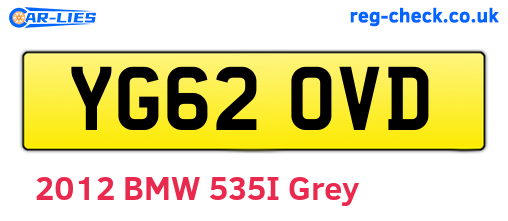 YG62OVD are the vehicle registration plates.
