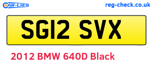 SG12SVX are the vehicle registration plates.