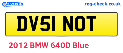 DV51NOT are the vehicle registration plates.