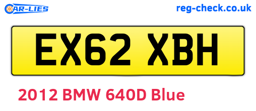 EX62XBH are the vehicle registration plates.