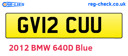 GV12CUU are the vehicle registration plates.