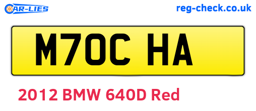M70CHA are the vehicle registration plates.