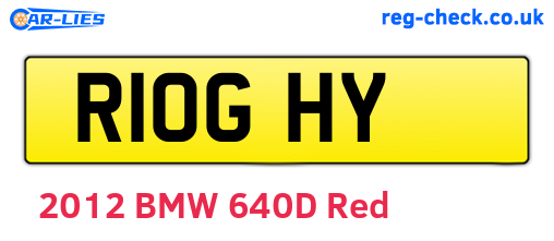 R10GHY are the vehicle registration plates.