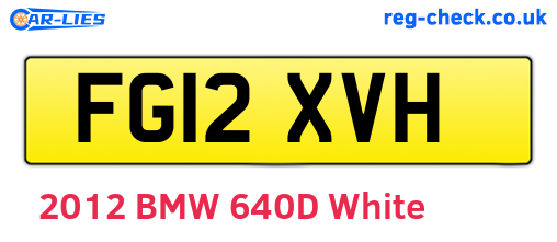 FG12XVH are the vehicle registration plates.