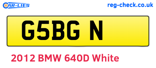 G5BGN are the vehicle registration plates.