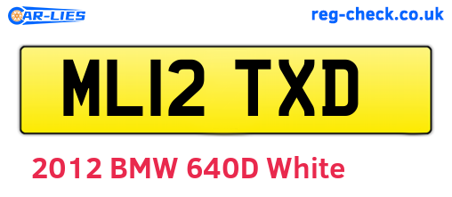 ML12TXD are the vehicle registration plates.