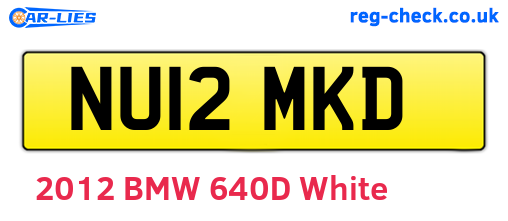 NU12MKD are the vehicle registration plates.