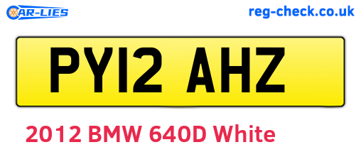 PY12AHZ are the vehicle registration plates.