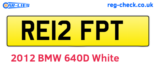 RE12FPT are the vehicle registration plates.