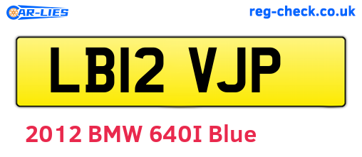 LB12VJP are the vehicle registration plates.