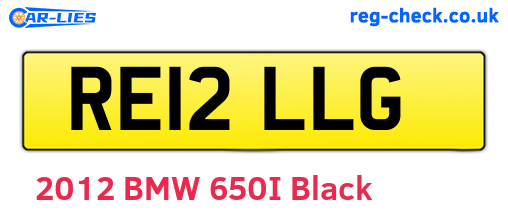 RE12LLG are the vehicle registration plates.