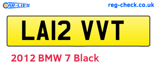 LA12VVT are the vehicle registration plates.