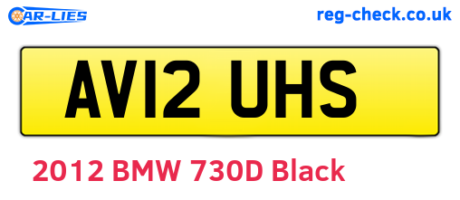 AV12UHS are the vehicle registration plates.