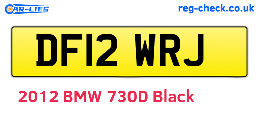 DF12WRJ are the vehicle registration plates.