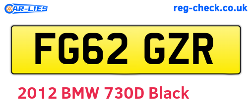 FG62GZR are the vehicle registration plates.