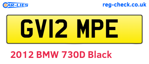 GV12MPE are the vehicle registration plates.
