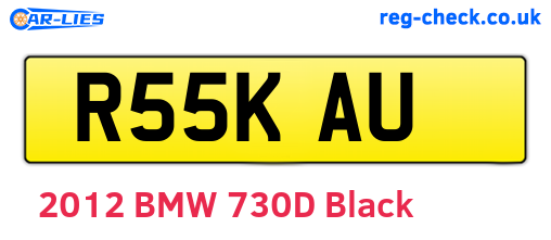 R55KAU are the vehicle registration plates.