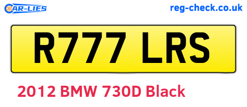R777LRS are the vehicle registration plates.