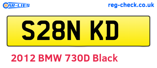 S28NKD are the vehicle registration plates.