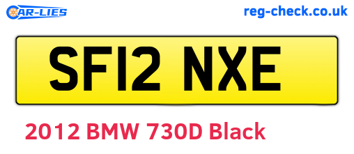 SF12NXE are the vehicle registration plates.