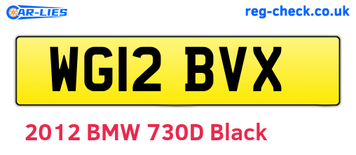WG12BVX are the vehicle registration plates.