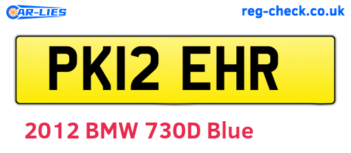 PK12EHR are the vehicle registration plates.