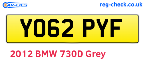 YO62PYF are the vehicle registration plates.