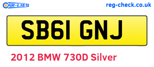 SB61GNJ are the vehicle registration plates.